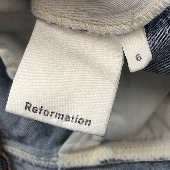 ☮️Reformation BENJI DISTRESSED Denim Overall in Celtic Size 6 - Picture 14 of 16